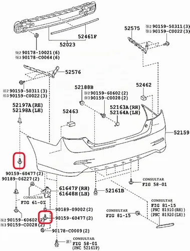 Vista 8 de Rexka 10 piezas Fender Liner Bumper Cover Splash Shield Rocker Moldeo Tornillo Perno Compatible con Toyota Lexus 90159-60477