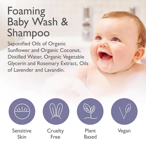 Vista 4 de SoCal Suds & Company Champú y gel de baño orgánico 2 en 1 para bebés y gel de baño, jabón de Castilla, jabón corporal suave y champú para pieles