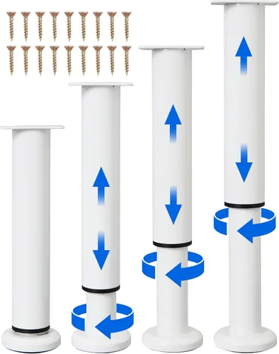 Vista 17 de 4 Piezas Patas de Soporte Ajustables en Altura para Muebles [con Tornillos] 3.15-4.72 pulgadas, Patas de Repuesto de Metal Heavy Duty para Negro