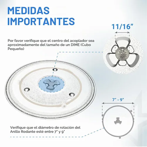 Vista 3 de Placa de vidrio para microondas BlueStars de 10.6"/27cm [Actualizado 2025] - Reemplaza WB48X21336 BT-3112 - Compatible con microondas Panasonic