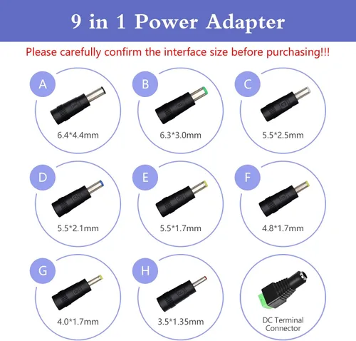 Vista 3 de 5V 1A Cargador de pared Adaptador de corriente con enchufe 5.5 x 2.1mm, 5W Adaptador universal AC/DC 100-240V AC a DC 5V Convertidor de cable