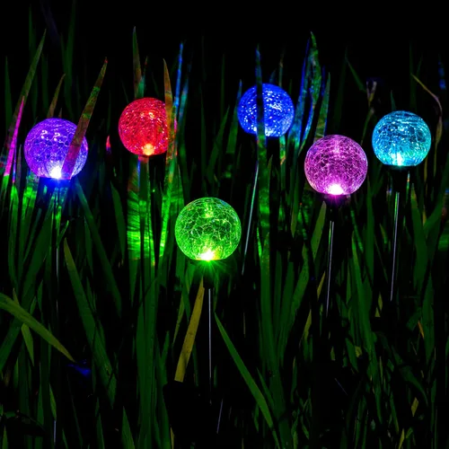 Vista 7 de SOLPEX Paquete de 3 luces solares de jardín, luces solares decorativas para exteriores, luces solares de globo impermeables para patio y Navidad