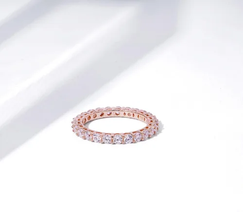 Vista 12 de Amazon Essentials Anillo de plata de ley chapada en platino o oro con circonita cúbica redonda de elementos infinitos