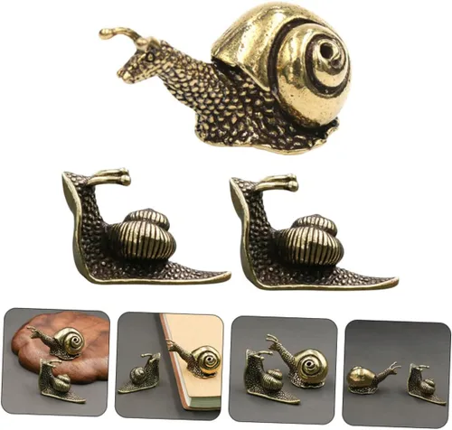 Vista 6 de Cabilock Decoración de caracol de latón exquisita oficina escritorio caracol ornamento escultura de caracol