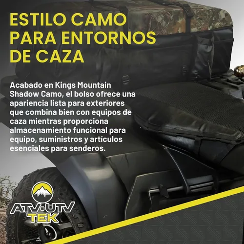 Vista 6 de ATV TEK Arch Series Bolsa de expedición para caza y pesca, bolsa de carga para la parte trasera de ATV/UTV - Kings Mountain Shadow Camo