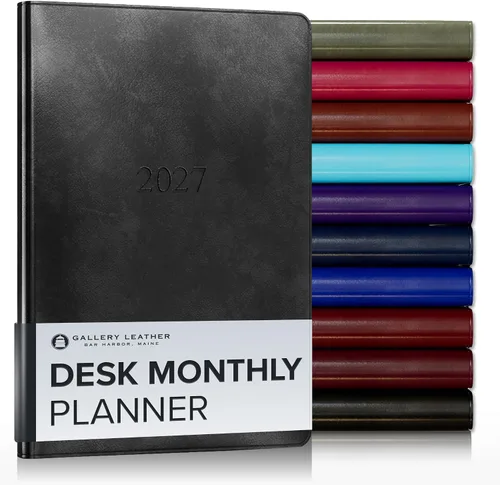 Vista 56 de Gallery Leather Agenda mensual grande 2026-2027 Acadia Navy