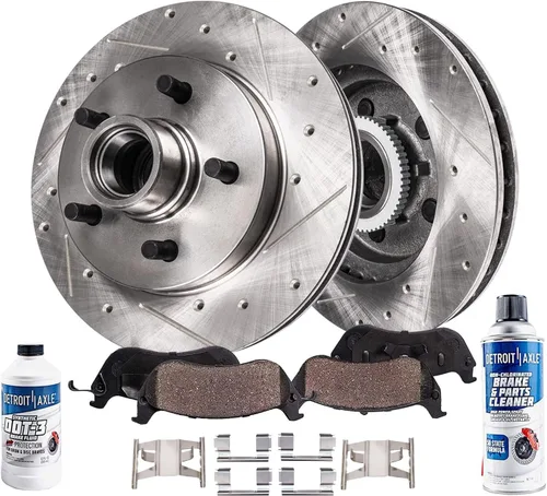 Vista 8 de Detroit Axle - Kit de freno delantero para Ford 2000-2005 Excursion 1999-2004 F-250 F-350 Super Duty Pinza de freno de disco con soporte Pastillas