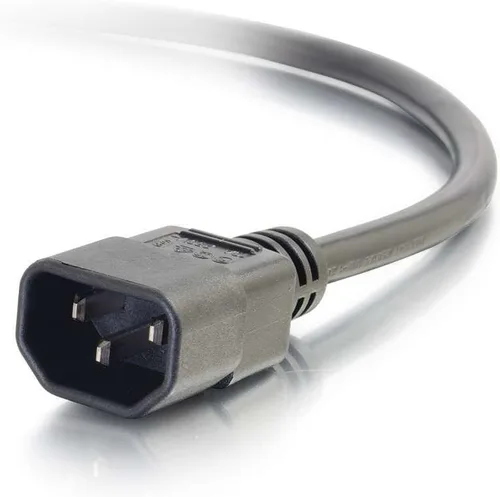 Vista 4 de Cable de alimentación C2G, cable de extensión corto, cable de extensión de alimentación, cable de alimentación de bloqueo, 10A, 250V, negro, 1 pie