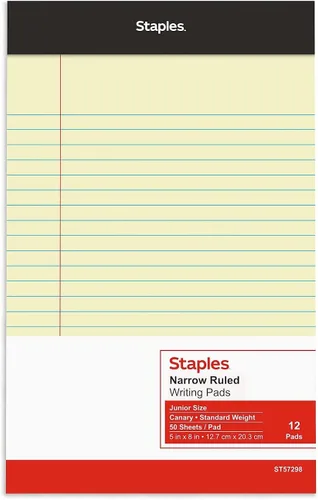 Vista 4 de TRU RED - Bloques legales, 5 x 8 pulgadas, rayas estrechas, canario