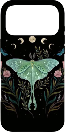Vista 21 de Funda estética Witchy Luna Moth Flower Floral Moon Phases para iPhone 12 mini
