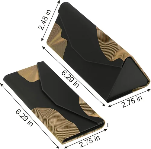 Vista 3 de RayLove Glasses Case,Foldable Glass Case Magnetic Folding Hard Shell Sunglass Case for Sunglasses Eyeglasses Reading Glass