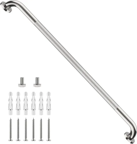 Vista 56 de Barra de agarre para ducha negra de 12 pulgadas con agarre de goma antideslizante, ZUEXT Barra de agarre para baño de acero inoxidable, Barra