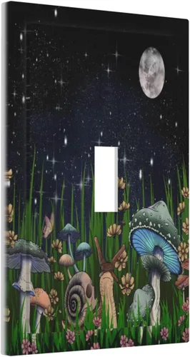 Vista 33 de Bear Moose Lodge Woodland - Placa de interruptor de luz dúplex individual de 1 banda, cubierta de salida decorativa de pared, placa frontal