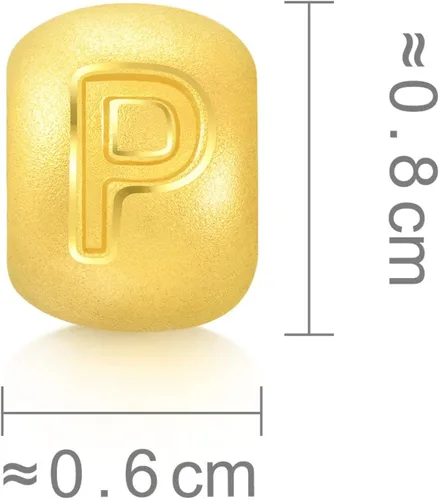 Vista 5 de Chow Sang Sang Mini dije de oro 999 de 24 quilates Alphabets de oro 999 con letras y símbolos para mujer Metal no conocido