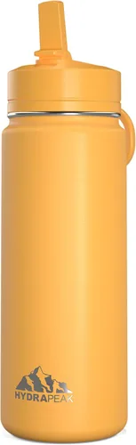 Vista 9 de Hydrapeak Mini botella de agua para niños de 20 onzas con tapa con pajilla, doble pared de acero inoxidable, a prueba de fugas y derrames, fría