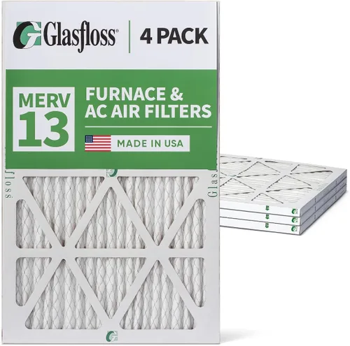 Vista 4 de Glasfloss Filtros de aire para horno de CA ZL 16x25x1 MERV 13. Paquete de 4 Tamaño exacto: 15-1/2 x 24-1/2 x 7/8, Clasificación: MERV 13, FPR 10