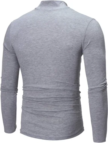 Vista 10 de Muscularfit Suéteres casuales para hombre, cuello alto, manga larga, tejido de punto grande y alto, forro polar, suéteres cálidos