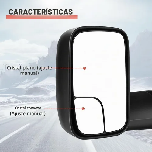 Vista 3 de Espejos de remolque para conductor y pasajero para Dodge Ram 1500 1994-2001, Ram 2500 3500 1994-2002 Ajustable manual, plegado manual, juego