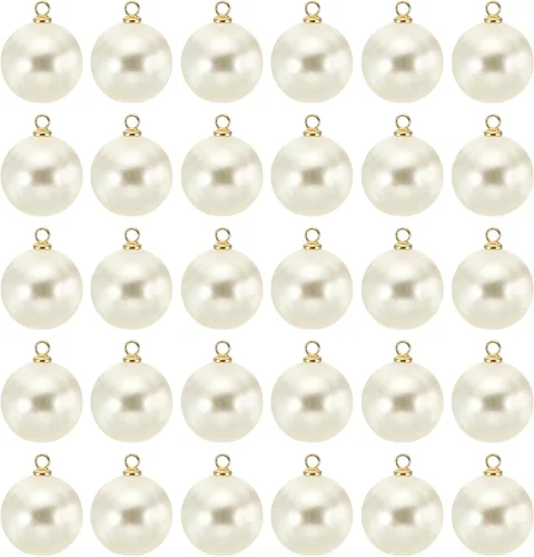 Vista 53 de PATIKIL Abalorio de perlas, 100 cuentas de perlas de imitación de perlas colgantes para bricolaje para hacer joyas, pulseras, aretes, collares Beige