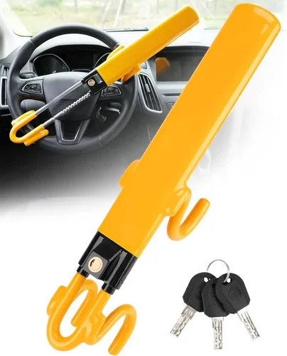 Vista 8 de Tevlaphee Bloqueo de Volante Antirrobo Dispositivo para Automóvil de Servicio Pesado Cerradura de Seguridad para Automóvil Dispositivos de Bloqueo