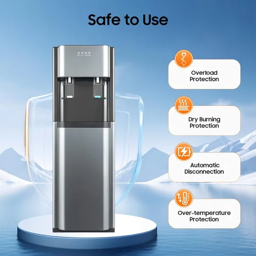 Vista 5 de Enfriador de agua de pie de 620 W, dispensador de agua de carga inferior para botella de 5 galones, jarra de agua con 3 ajustes de temperatura