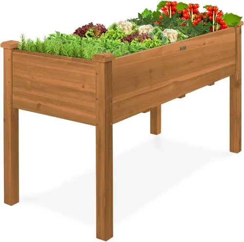 Vista 14 de Best Choice Products Cama de jardín elevada de 48 x 24 x 30 pulgadas con profundidad extra profunda de 16 pulgadas, soporte para maceta de madera
