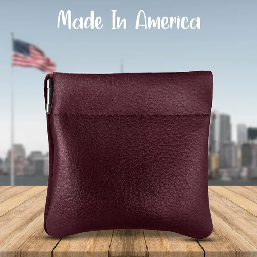 Vista 19 de Monedero clásico a presión, de cuero, para hombre de Nabobb, negro