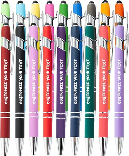 Vista 2 de AIFLM Bolígrafos personalizados con nombre a granel hasta 500 unidades de bolígrafos grabados gratis con tu nombre y texto para negocios