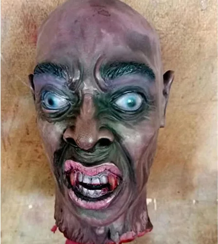 Vista 5 de Decoraciones colgantes de cabeza dividida para Halloween, cuerpo sangriento aterrador, cuerpo sangriento, tamaño real, real, accesorios de colgante