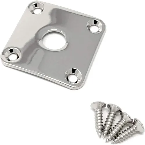 Vista 3 de Placa de metal negro puede usarse con Gibson Les Paul Guitar Square Curvo con Tornillos JPS30-BLK