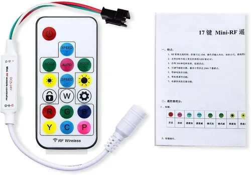 Vista 7 de ALITOVE WS2812B WS2811 Controlador LED direccionable RF remoto inalámbrico Mini controlador 5 ~ 24 V CC para WS2812 WS2811 Dream Color Rainbow RGB