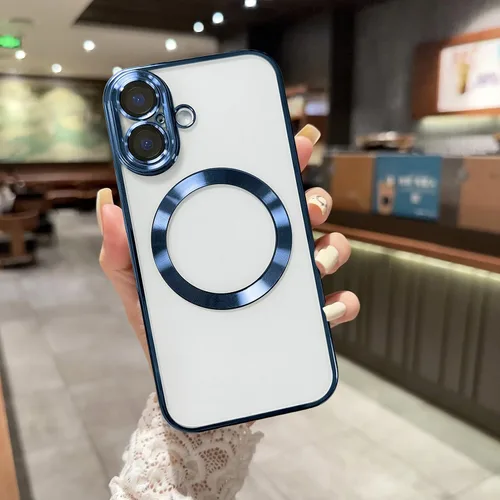 Vista 40 de Funda magnética transparente compatible con iPhone 11, lujosa funda MagSafe transparente a prueba de golpes con protector completo de lente