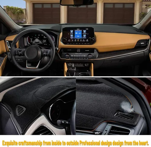 Vista 10 de Cubierta Alfombrilla Tapete para Tablero Dashboard Antideslizante Personalizada Compatible con Nissan Rogue 2021 2022 2023 Protector Parasol Sin HUD