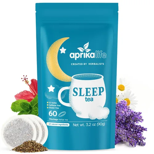 Vista 11 de AprikaLife - Té de hierbas para calmar y relajar con manzanilla, menta y lavanda - 60 bolsas de té. Deliciosa mezcla de hierbas para una experiencia