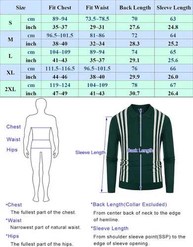 Vista 6 de PJ PAUL JONES Men's Vintage Stripe Knitted Polo Shirts Breathable Button Casual Pullover Sweater