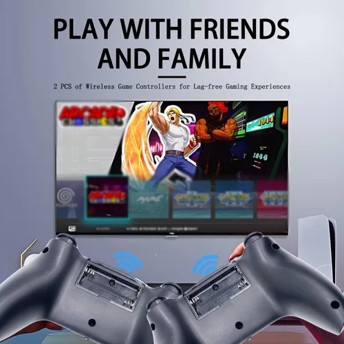 Vista 3 de Wireless Retro Game Console Nostalgia Plug and Play Video Game Console 4k,40000+ Video Games 128GB Built in 40+Emulators Console,2.4G Wireless