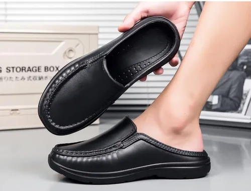 Vista 4 de Zuecos de trabajo de apoyo, zapatos ortopédicos antideslizantes para chef, enfermera, jardín, cómodas, sandalias deslizantes con cojín deslizantes