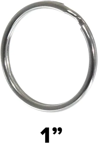 Vista 2 de Paracord Planet Señuelo de pesca de anillo dividido, cordón, conector de placa de identificación de perro de acero de resorte niquelado – Elige 1.0