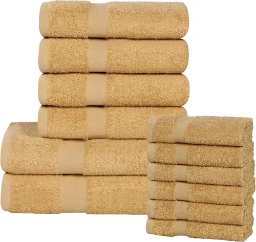 Vista 29 de Superior Juego de toallas surtidas de algodón de 18 piezas, incluye 8 toallas faciales, 6 manos y 4 toallas de baño, artículos esenciales