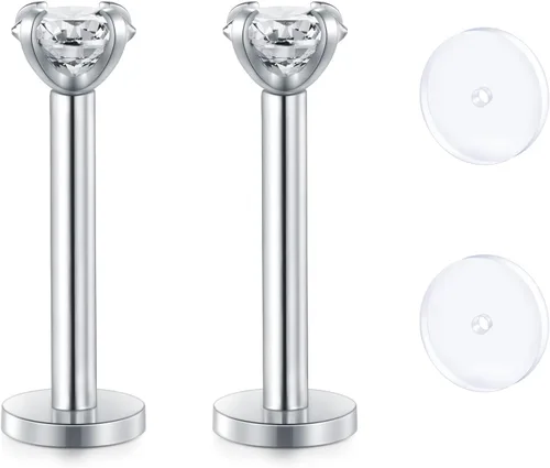 Vista 12 de D.Bella Retenedores de piercing transparentes de 16G para cartílago flexible para hélix, daith, rook, tragus, retenedor de aretes Bioflex, nariz