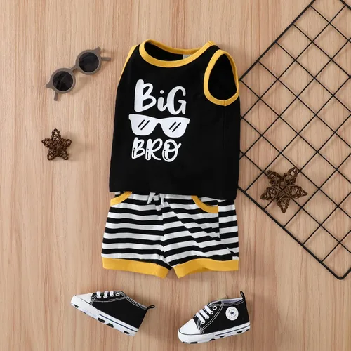Vista 3 de MAMAMI Ropa de verano para bebé, 2 piezas, camiseta de manga corta de algodón, traje corto