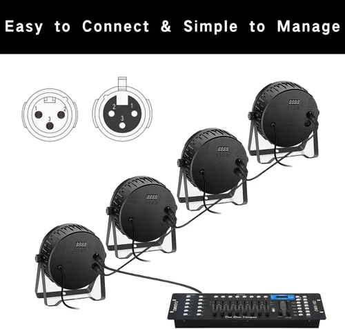 Vista 6 de Cable DMX flexible de 10 pies de señal XLR macho a hembra, cable DMX para iluminación de escenario, luces de DJ, cabezal móvil y accesorios LED par