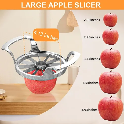 Vista 7 de Cortador y descorazonador de manzana, 12 cuchillas de acero inoxidable 2-in-1 Apple Corer and Slicer,Super Sharp Blades ,Evenly Apple