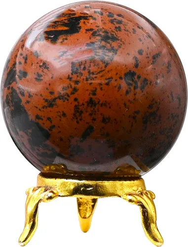 Vista 36 de Amazing Gemstone Bola de cristal de Amazonita con soporte, bolas de meditación de esfera de cristal de 2 pulgadas para brujería y bolas decorativas