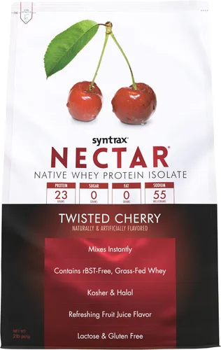Vista 10 de Syntrax Nutrition Nectar, polvo aislado de proteína de suero 100%, sabor refrescante de frutas, enfriador caribeño, 2 libras