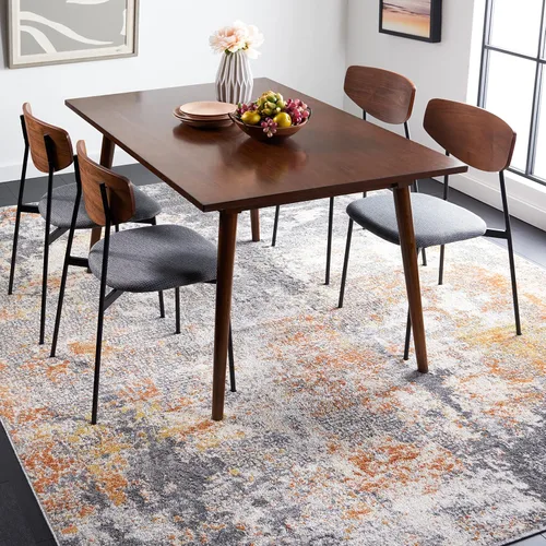 Vista 8 de SAFAVIEH Aston Collection - Alfombra decorativa, 2 x 5 pies, gris claro y gris, diseño abstracto moderno, no desprende pelusa y de fácil cuidado