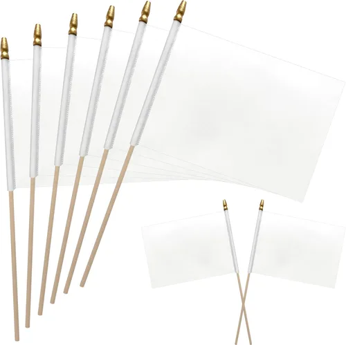 Vista 12 de WEITBF 12 Piezas Banderas Moradas Sólidas de 8×12 Pulgadas Pequeñas Banderas de Sublimación en Blanco para Bricolaje en Palo Mini Bandera Triangular