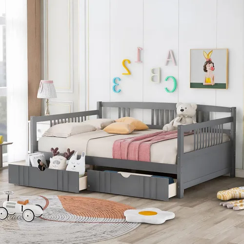 Vista 9 de Merax Sofá Cama Individual con Listones de Madera Soporte Sofá Cama Moderno para Sala de Estar con Rieles, Tamaño Individual, Espresso Oscuro