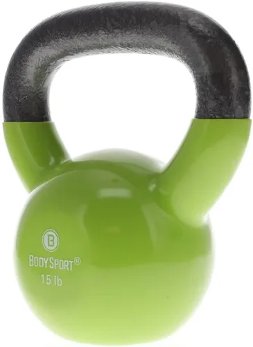 Vista 6 de Body Sport Pesas rusas de hierro con revestimiento de vinilo – Pesa rusa para levantamiento de pesas – Pesa rusa de entrenamiento de fuerza