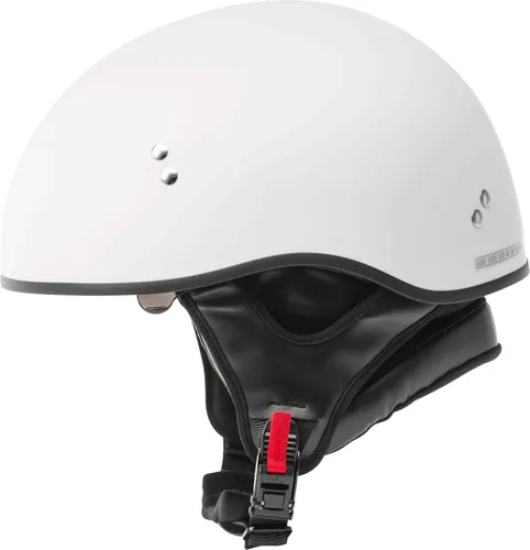Vista 3 de GMAX HH-65 Naked Half Helmet (blanco, mediano) - Aprobado por FMVSS 218